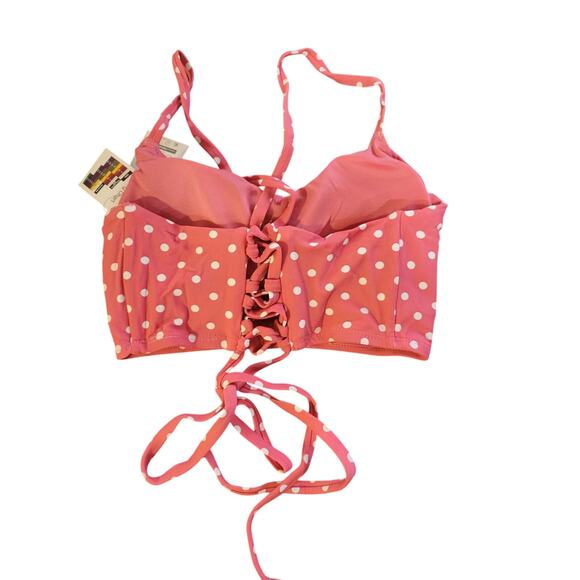 NWT Time and Tru Small 4-6 pink polka dot bikini top - Picture 2 of 4